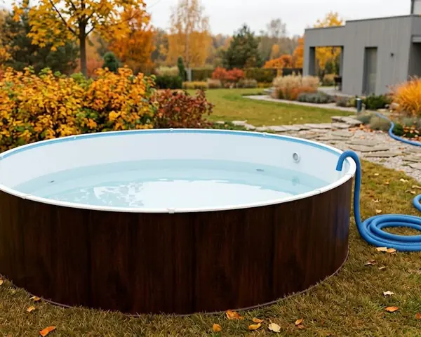Слив воды из бассейна осенью