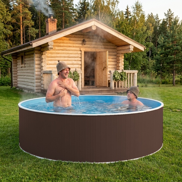 Сборный морозоустойчивый бассейн ОДИССЕЙ 2,0х1,25 м, цвет стенки шоколад