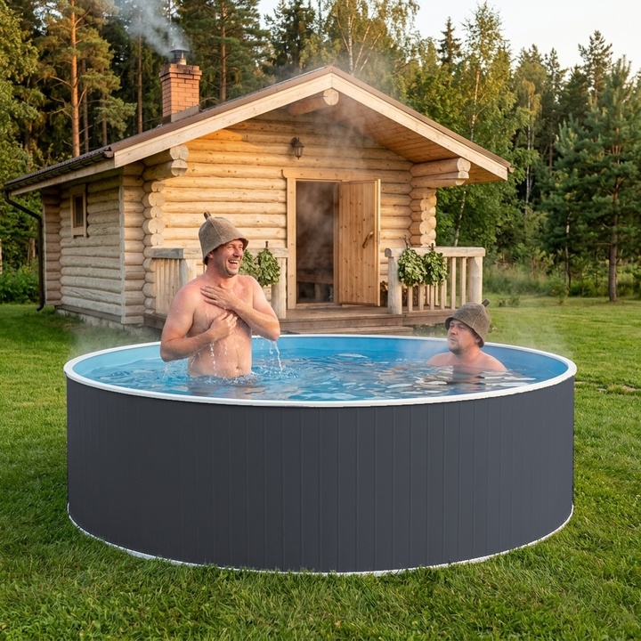 Сборный морозоустойчивый бассейн ОДИССЕЙ 2,5х1,25 м, цвет стенки графит