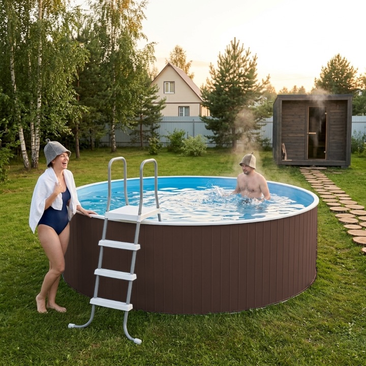 Сборный морозоустойчивый бассейн ОДИССЕЙ 3,0х1,25 м, цвет стенки шоколад