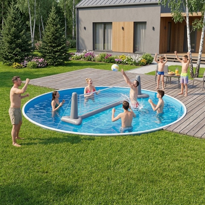 Сборный морозоустойчивый бассейн ОДИССЕЙ 5,5х1,25 м, цвет стенки светлое дерево
